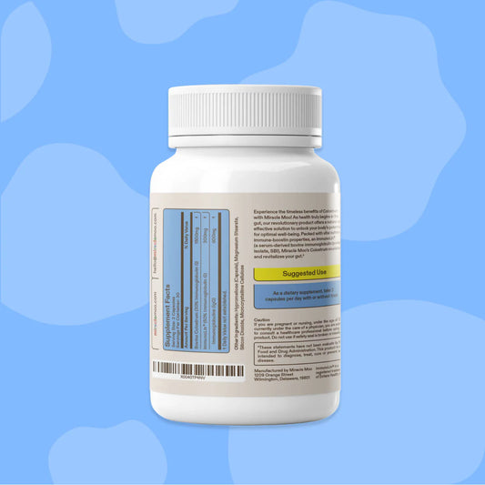 Miracle Moo Mother Natures Colostrum Capsules for Gut Health Immune Support