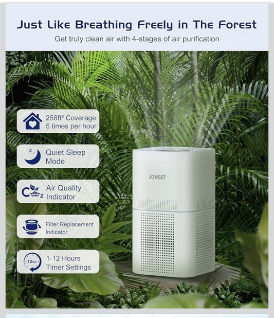 JOWSET Air Purifier for Up to 3000 Sqft, H13 True HEPA Filter 24dB Sleep Mode0
