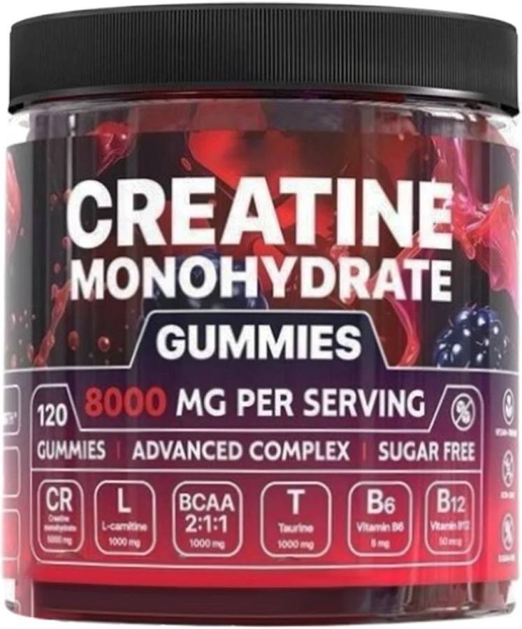 Creatine Monohydrate Gummies Complex 8000mg With L-carnitine 120 Ct